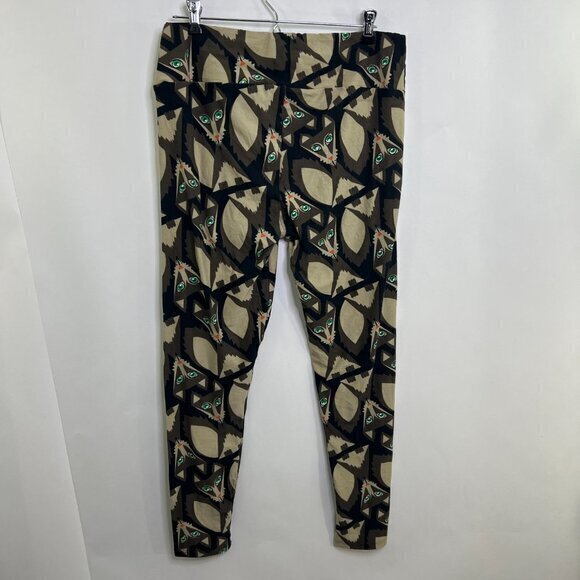 Lularoe TC Tall & Curvy Sly Fox Leggings Brown Wolf Black Cat Animal Novelty - Picture 4 of 7